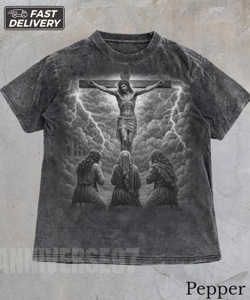 Jesus Cross Vintage Style Graphic T-Shirt,Religious Streetwear Shirt,Christian Shirt For Women Men,Faith Based Graphic Tee,Messiah Shirt