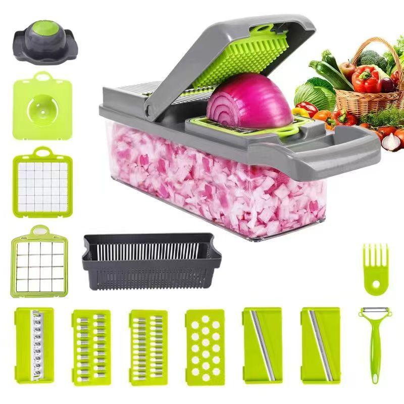 Vegetable Cutter Multifunctional Kitchen Accessories Food Chopper For Tomato Carrot Cheese Onion Handheld Slicer Dicer Grater