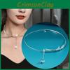 Geometric Drop Necklace For Women With Silver Plated Copper Chain Stylish Choker
