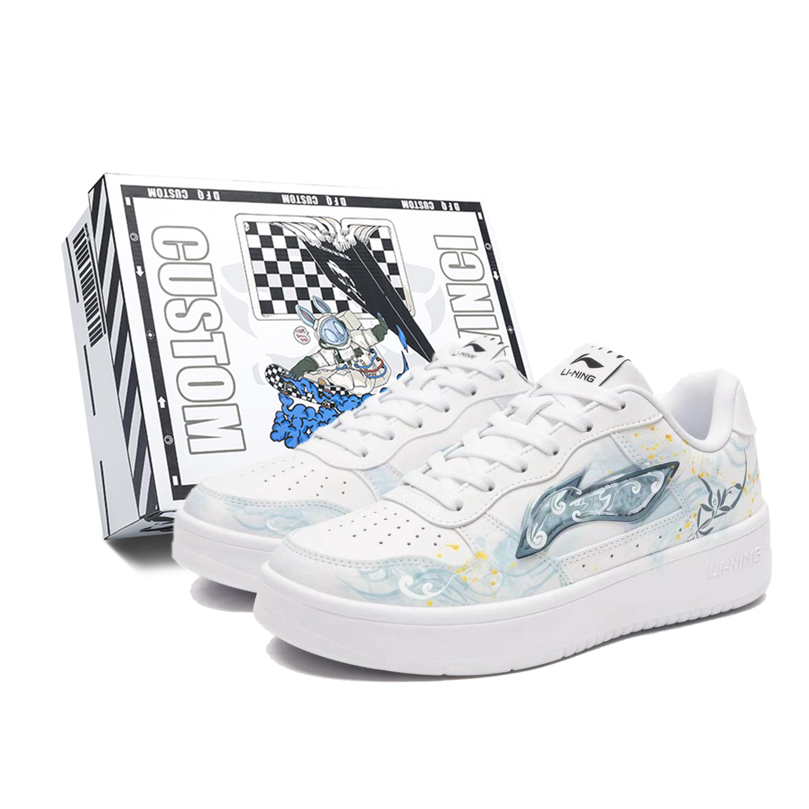 

Li Ning Floating Boat Cyan Blue Lan Rhythm Box Abrasion Resistant Slip Resistant Low top Skateboard Shoes Women s AGCS420-6(TeamM--BOX) 35