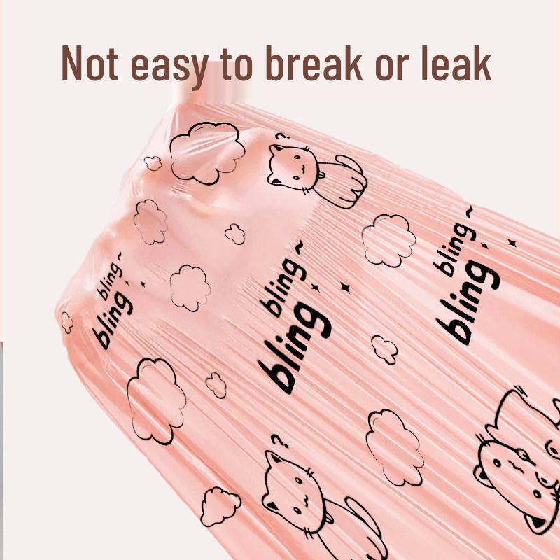 Thickened Kitchen Trash Bags - Super Thick Plastic Drawstring Bags with Printed Design-10pcs