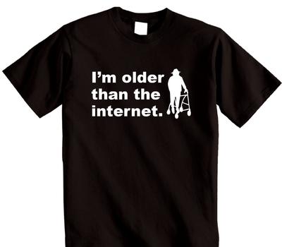 Skämt Födelsedags t-shirt herr dam slogan t-shirt rolig Jag är äldre än internet