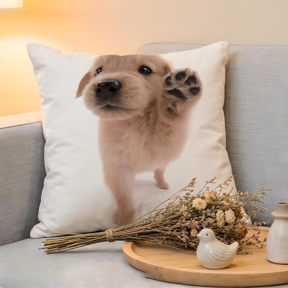 Cushion Cover Kwaii Animal cat dog  Linen  SkinFriendly Soft Decorative Case for Sofa Home Decor Pillow cover
