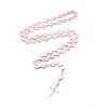 Religion Christian Faux Pearls Rosary Necklace For Women Crossed Pendant Clavicle Chain Beads Chains Fashion Jewelry