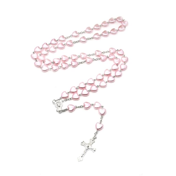 Religion Christian Faux Pearls Rosary Necklace For Women Crossed Pendant Clavicle Chain Beads Chains Fashion Jewelry