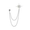 Metal Star Rhinestone Brooches Tassel Chain Crystal Lapel Pins Suit Coat Pin  Jewelry Accessories