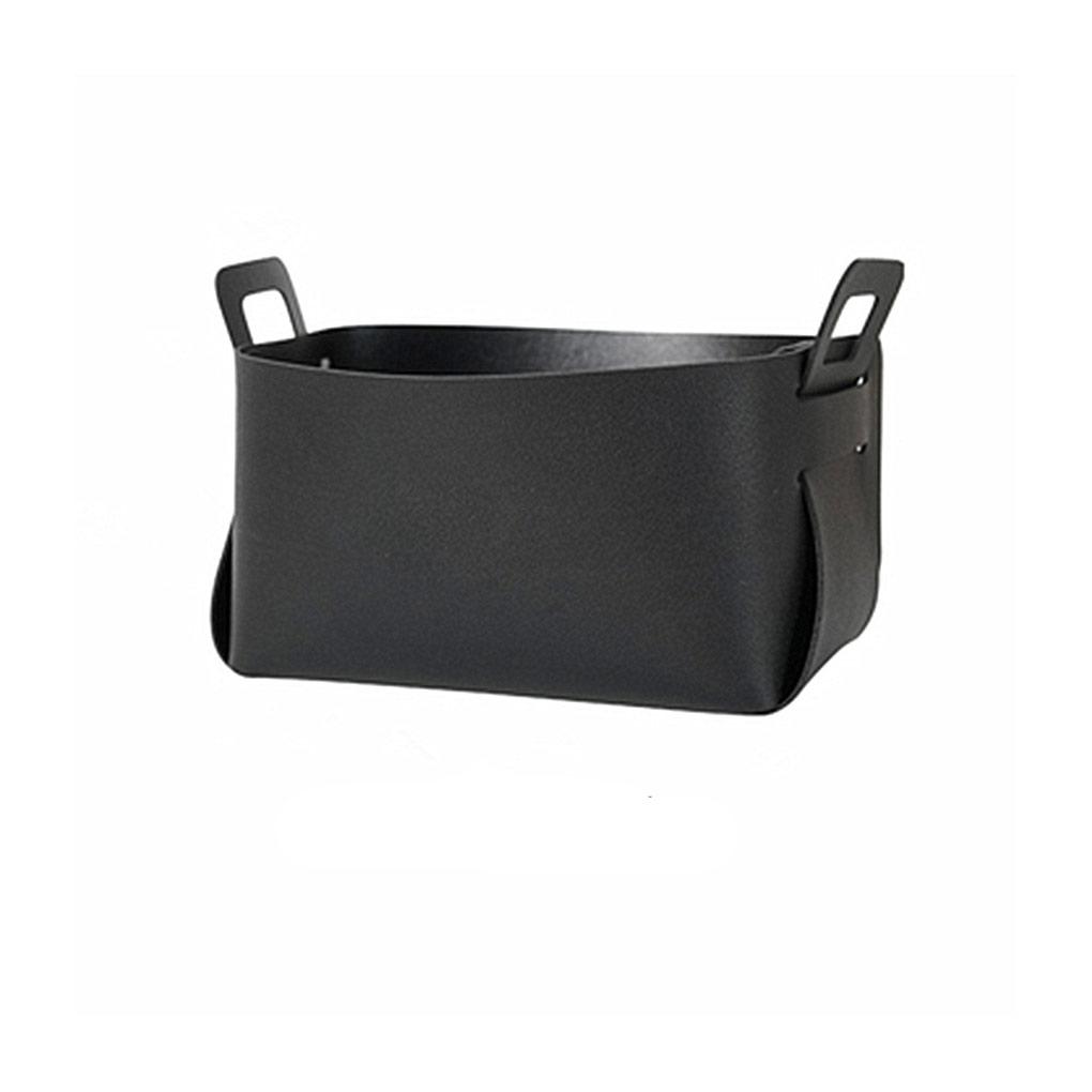 

Кошик для зберігання Шкіряний органайзер з ручкою Декоративний тримач Контейнерна коробка Знімний Косметичний Канцелярський Декор black s