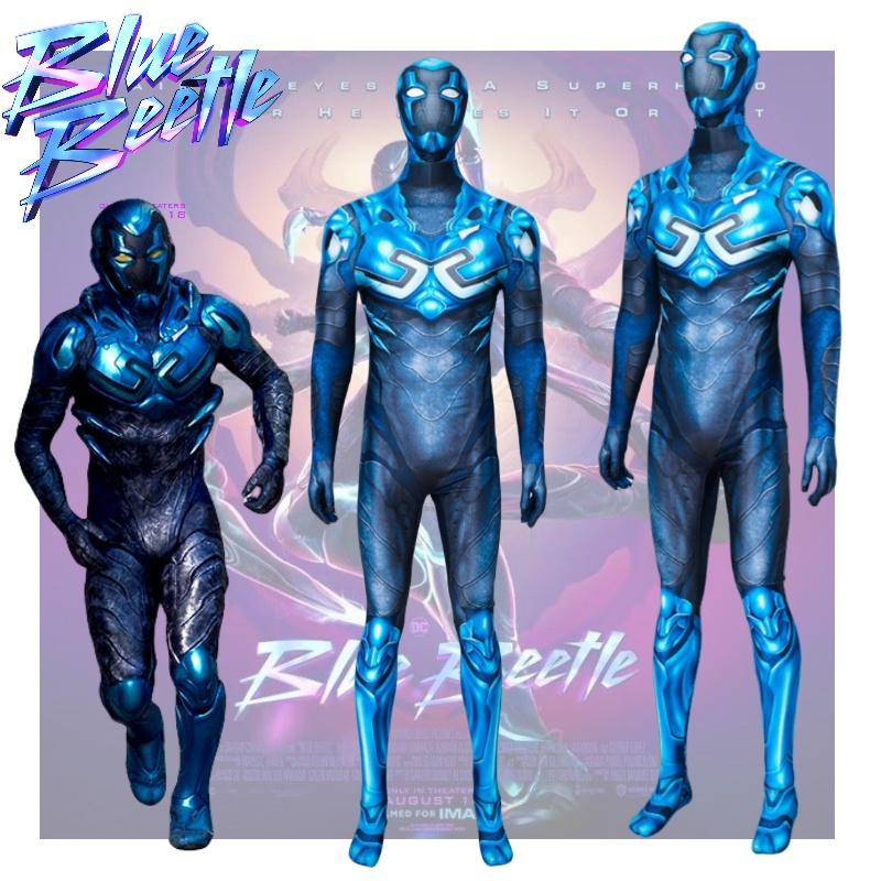 Trendy Blue Beetle Cosplay Jumpsuit Long Sleeve Polyester Costume For All Seasons