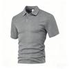 European and American Men's Summer Thin, Loose, Breathable, Casual Solid Color Jacquard Lapel Short Sleeved Polo Shirt for Men