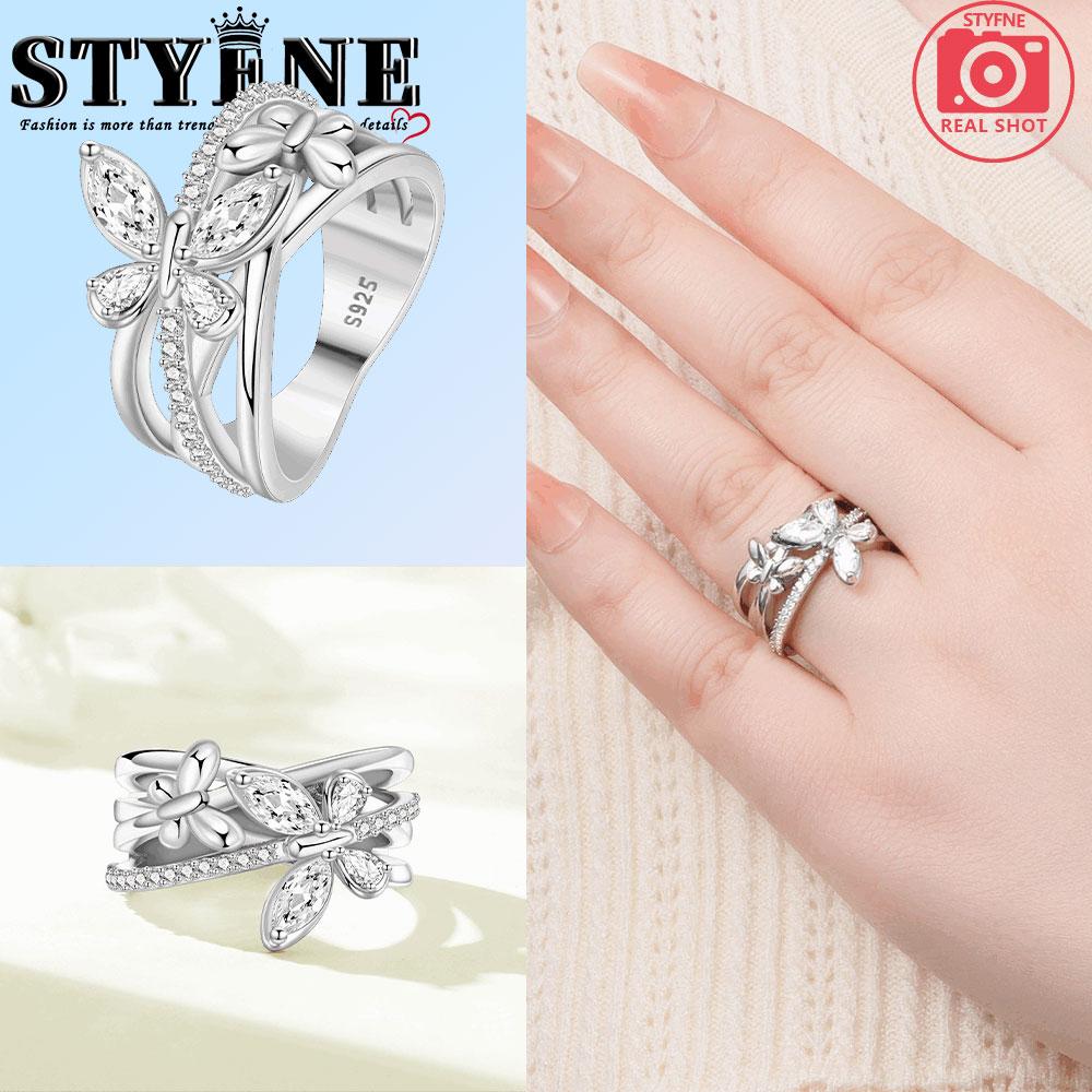Copper Metal Authentic Original Blue Butterfly Flying Ring Women's Anniversary Perfect Gift Engagement Rings Designed For Women Mens High Quality