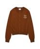 COVERNAT WOMAN Basic Round Wool Knit Cardigan Brown