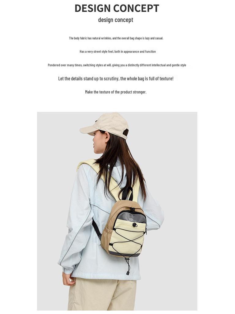 2025 Color-block Outdoor Backpack: Versatile, Lightweight Drawstring Bag for Commuting, School, Mountaineering