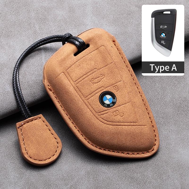 Car Key Case Cover Shell For BMW F20 F10 F20 F30 F80 X1 X3 X5 X6 X7 G20 G30 G01 G02 G05 G11 1 3 5 7 Series Leather Car Keychain