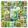 50 Sour Cucumber Stickers Set for Phones & Laptops - Pickle-Themed Resin Decals