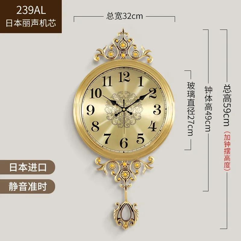 Funky Big Size Wall Clocks Hands Unique Living Desk Golden Wall Clocks Pendulum Modern Horloge Murale Luxury Design TY140YM1C2B2