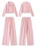 2025 Spring Fashion High-Waist Wide-Leg Pants & Slim Fit Sweatshirt Set