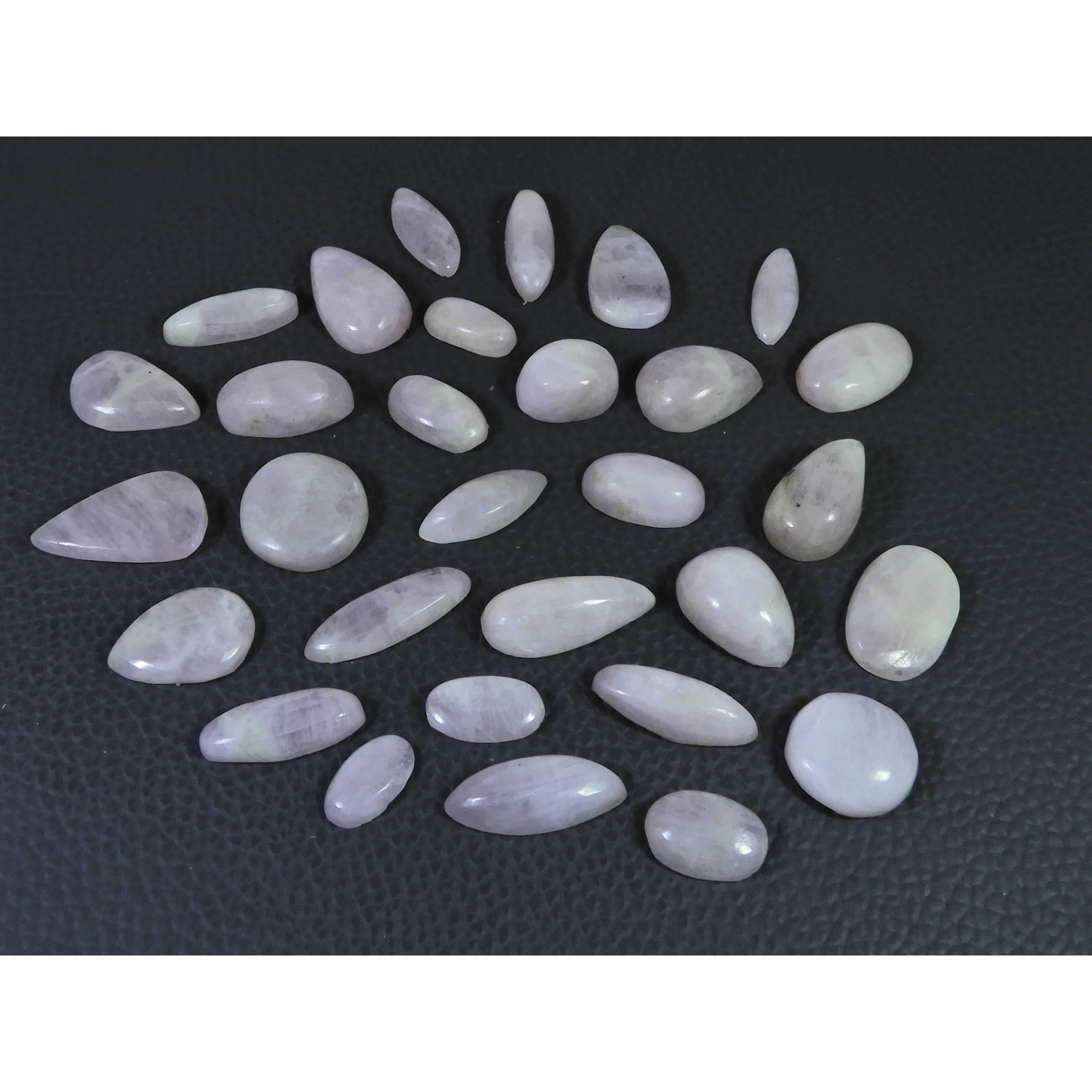 226Cts. Natural Pink Kunzite Mix Cabochon Loose Gemstone 30Pcs Lot 12-21 MM C-1173