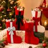 New Arrival Christmas Plush Stocking with Bowknot Gift Bag Fireplace Wall Hanging Decoration Ornament