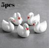 5pcs Cute Ceramic Swan Duck Chopsticks Rest Rack Stand Holder for Chopsticks Forks Spoons Holder Rack Kitchen Tableware Tools