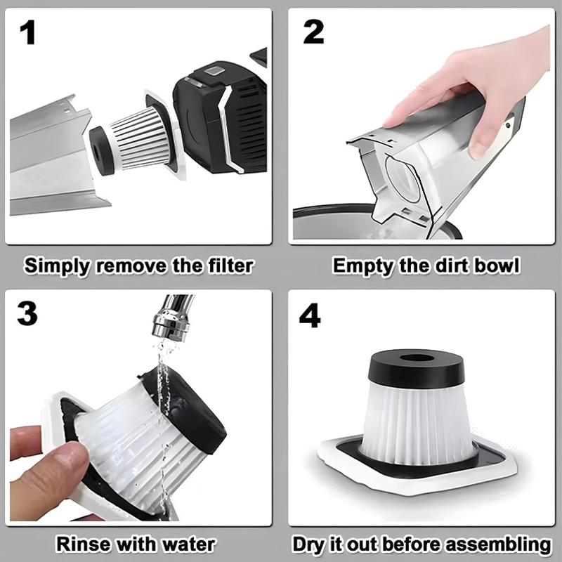 Car portable vacuum cleaner, 35000pa high suction wet and dry vacuum cleaner, one-key dust removal, air dust collector