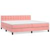 VidaXL Divan Bed with Mattress Pink 200x200 Cm Velvet - Model 3141568