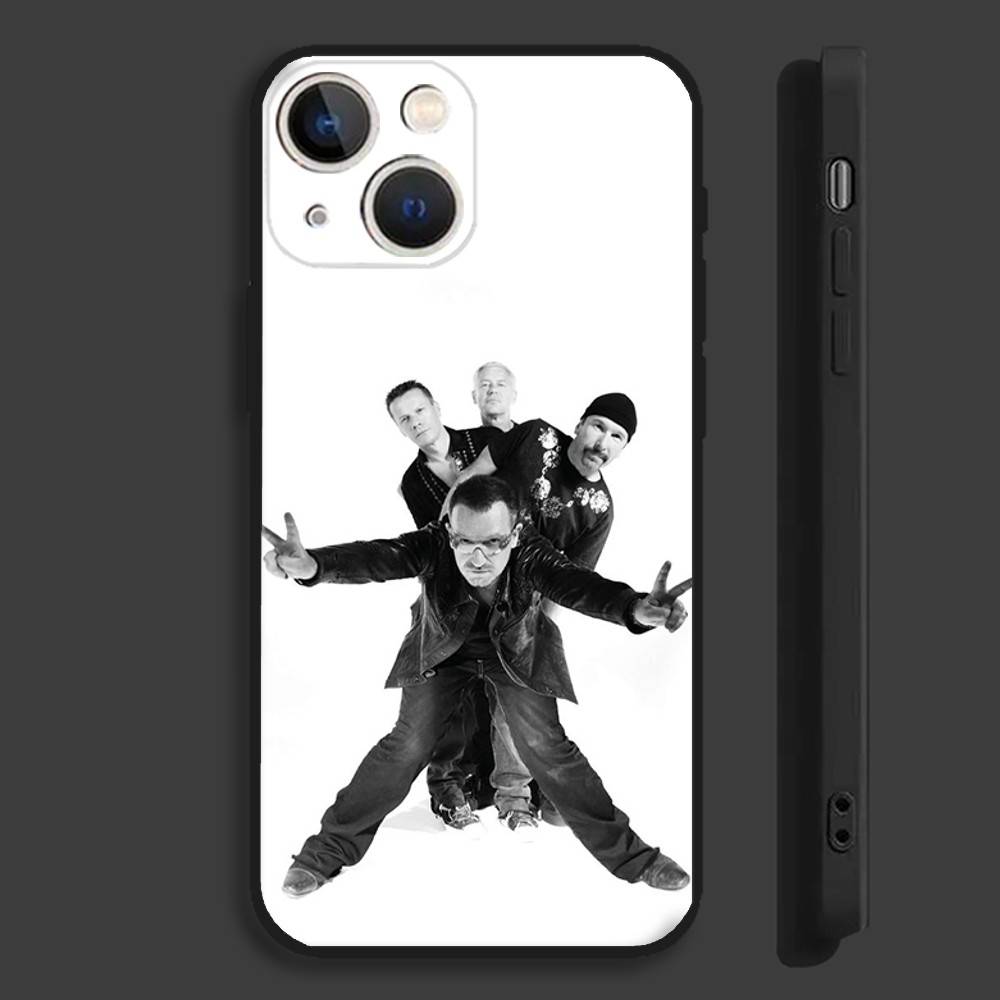 

Rock U2 Band Phone Case For iPhone 16,15,14,13,12,11,Pro,Max,Plus,Mini,X,XS,XR,8,7,6,S,SE Soft Black Case iPhone14ProMax