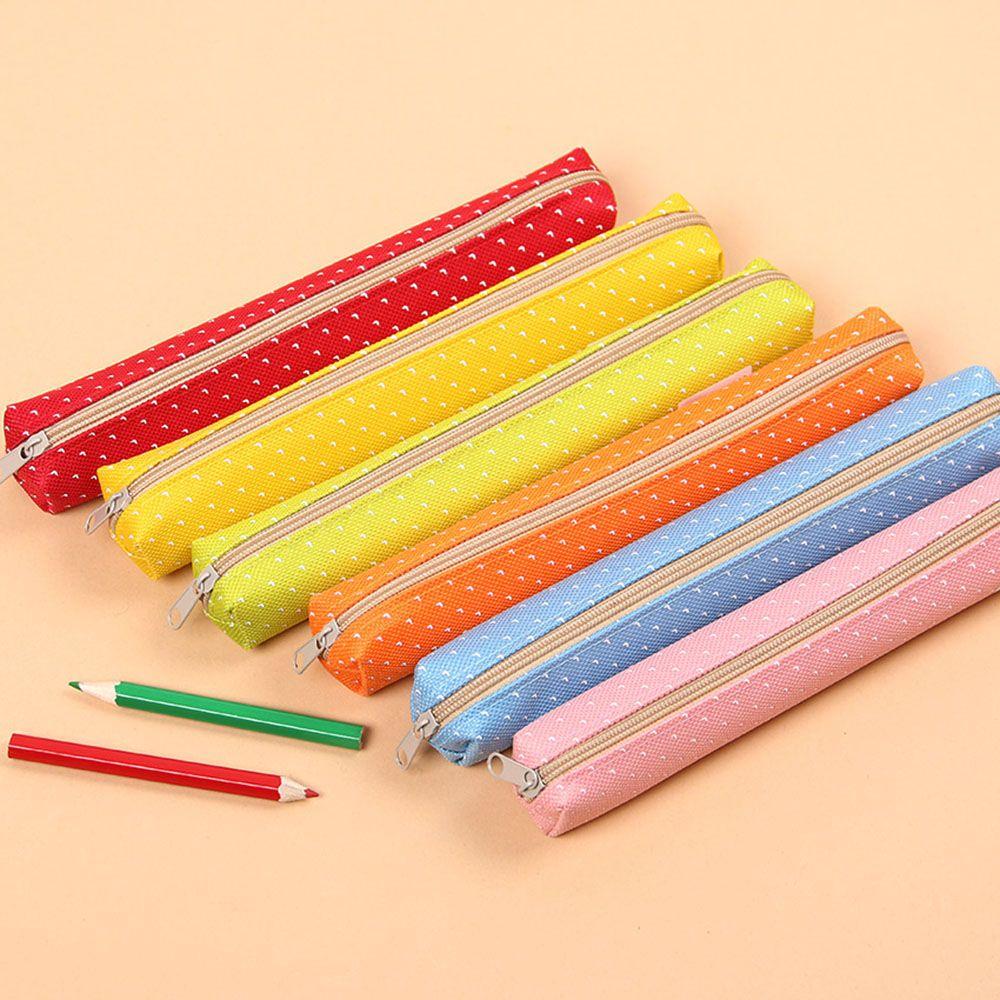 Super Slim Student Supplies Candy Color Wave Point Pencil Pouch Pen Bag Pencil Box Pencil Case