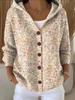 New V-neck button long-sleeved hooded sweater autumn and winter Christmas fashion personalized coat women