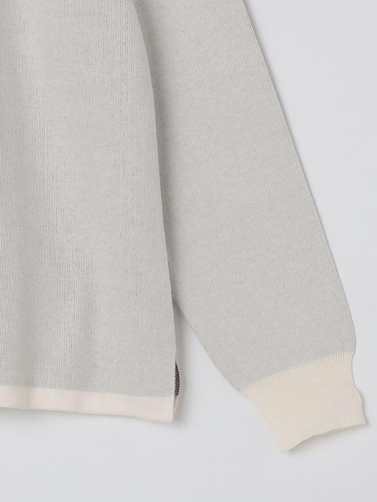 Ships Colors Creamy Logo Crew Neck Knit, Machine Washable, 216060008, Off-White, X-Large