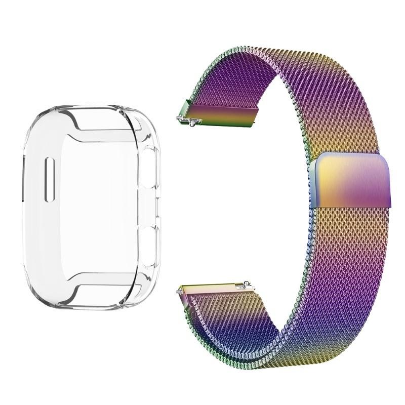 Milanese Magnetic Loop Watchband and TPU Shell Cover for Amazfit Bip 6 Bip 5 Bip 5 Unity Bracelet