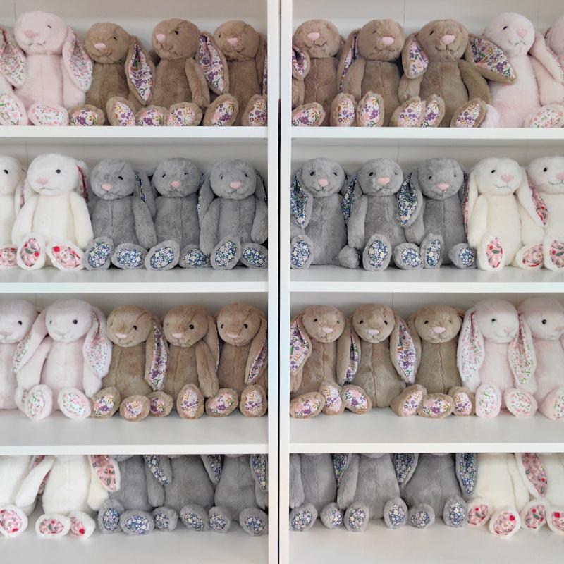 Peluche Orecchie Floreali Coniglio Bonnie Bambole di Peluche Coniglio Giocattoli Kawaii Decorazione Stanza Morbido Cuscino Divano Regali di Compleanno per Bambini
