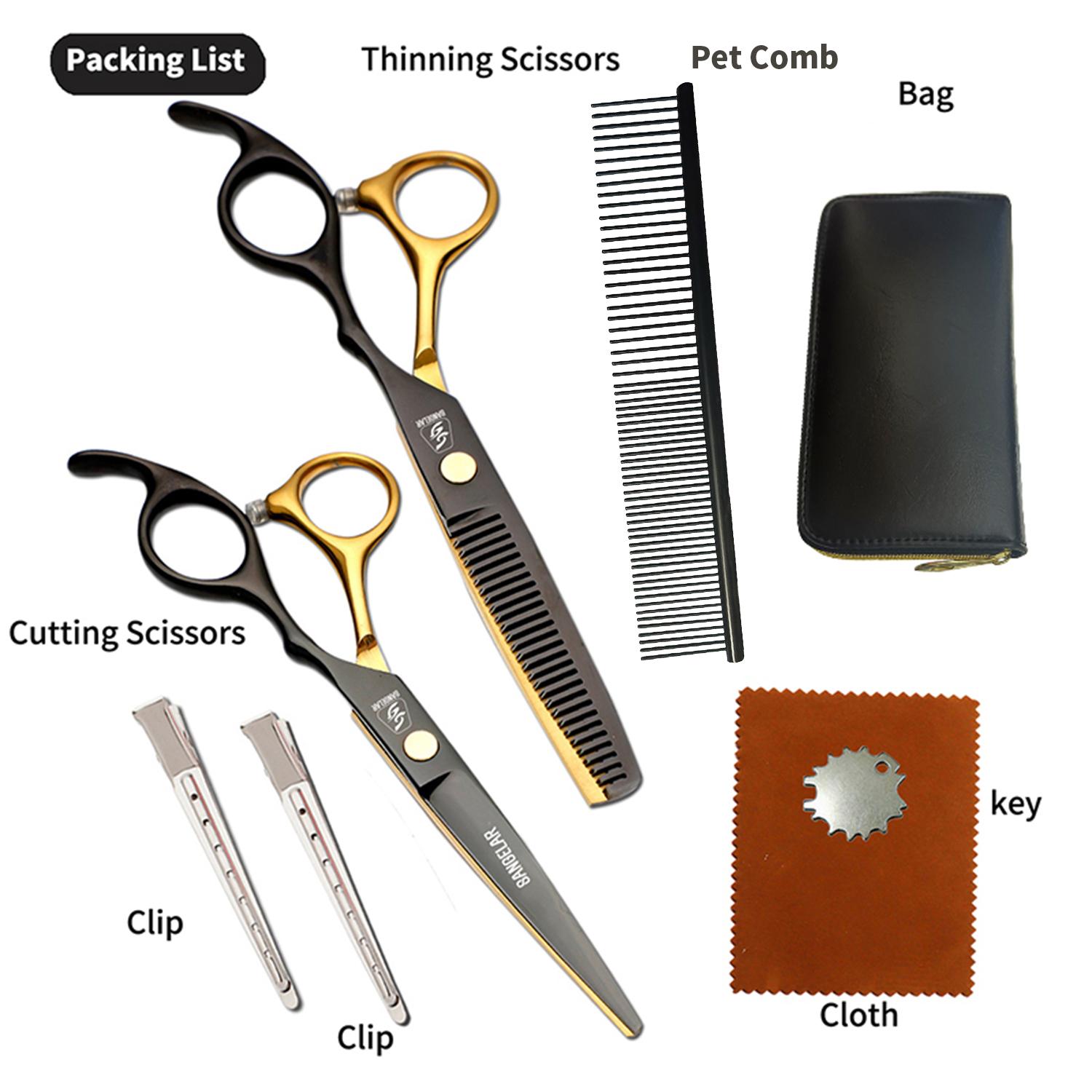 Sangelar 6 дюймов Набор для стрижки волос Профессиональный набор парикмахерских ножниц — фото 9
