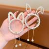 New Pearl Tassel Rhinestone Luxury Fish Wings Rabbit Ear Round Hair Claw For Girl Woman Temperament Designer Hair Clips