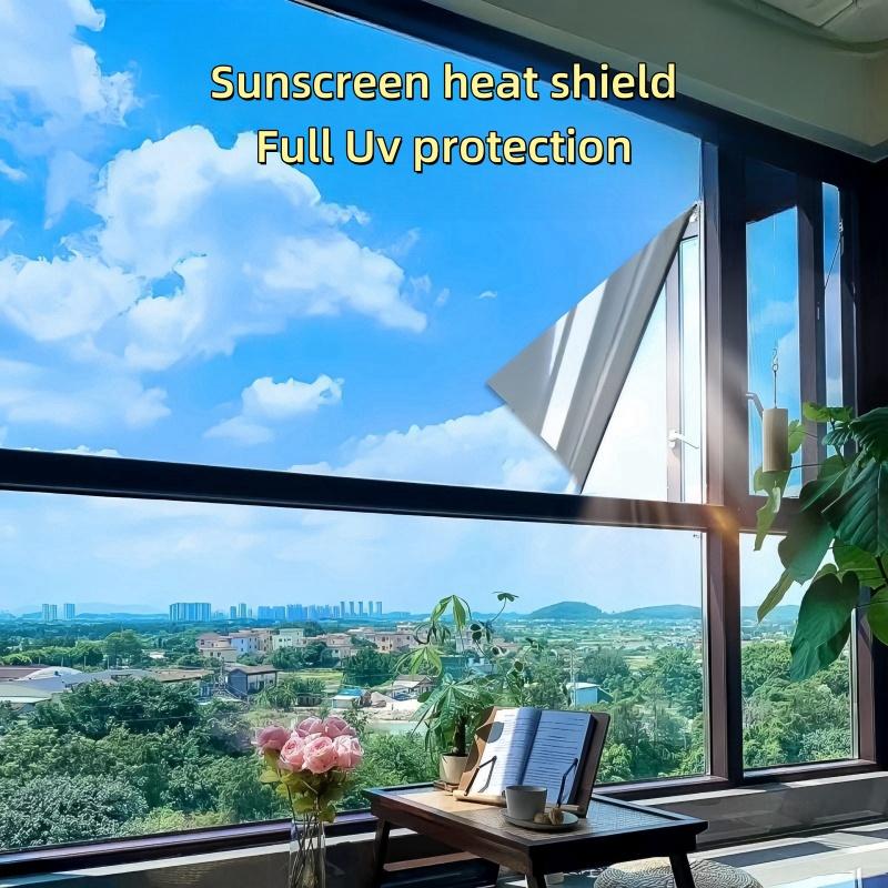 Einweg-Perspektivglas-Fensteraufkleber, isolierende Fensterfolie, Sichtschutzfolie für Fenster, Isolierung 99 % UV-Spiegelreflexion