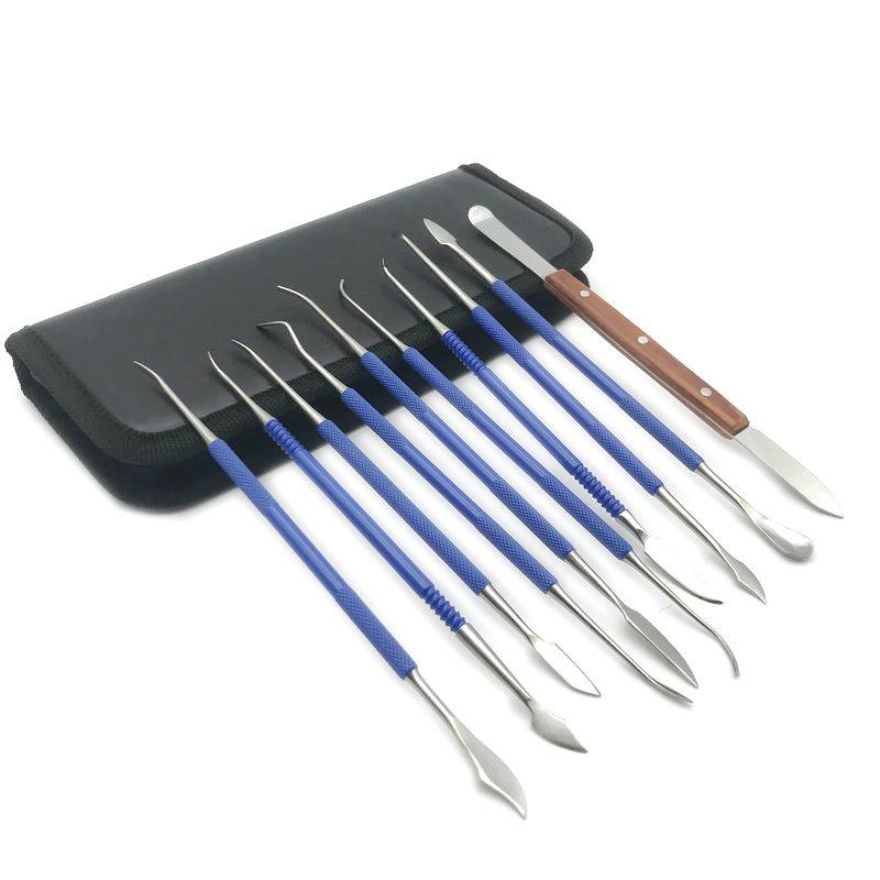 10Pcs Dental Stainless Steel Wax Carving Tool Set Dentist Sculpture Knife Dentistry Instrument Dental Lab