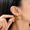 Retro Geometric Pleated Ring & C-Shaped Earrings Bracelet Set