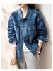 2025 Damen Europäischer Stil Locker Kurz Jeansjacke - Tiefblau Frühjahrsedition