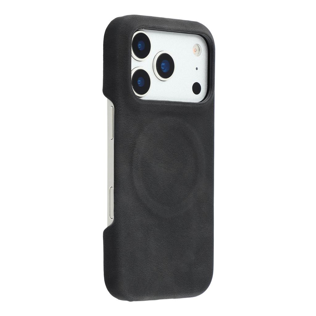 For iPhone 17 Pro Max Case Compatible with MagSafe Skin-Touch Leather + PC Back Cover