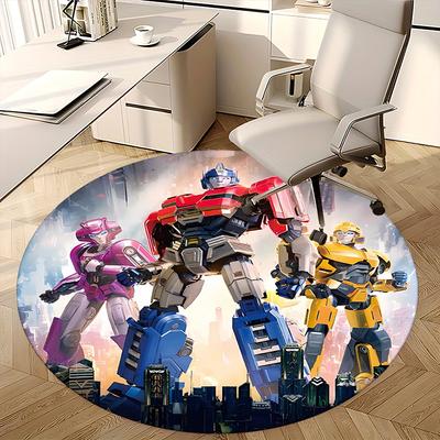 Transformers,Optimus Prime Chair Mat Round Rug Office Carpet, Machine Washable, Non Slip, Suitable for Living Rooms, Bedrooms