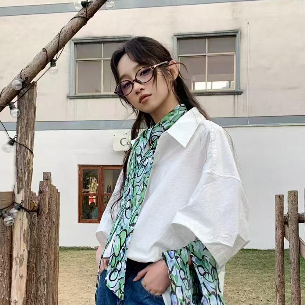 Flower Polka Dot Scarf Ribbon Narrow Long Scarves Sweet Floral Scarf  Outdoor