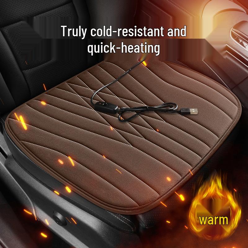 USB Electric Heated Car Seat Cushion - Warm Auto Seat Cover for Autumn/Winter