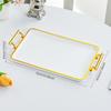 Serving Tray Rectangular with Handles Nordic Style Desktop Storage Plate for Shower Home Restaurant Tabletop Coffee Table