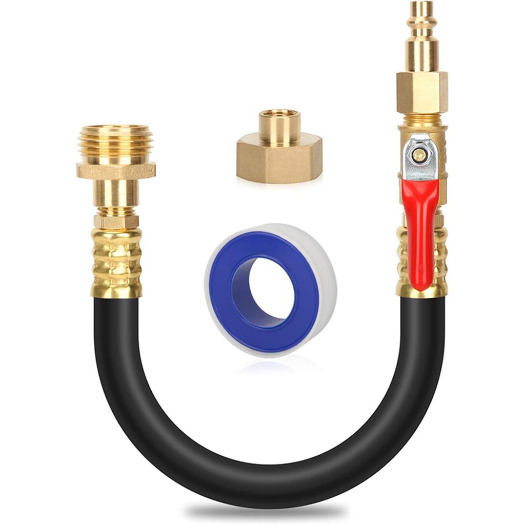 Anti Freeze Spray Adapter with Shut off 12 Inch Hose Component Flexible Hose Assembly Cold Resistant Water Adapter