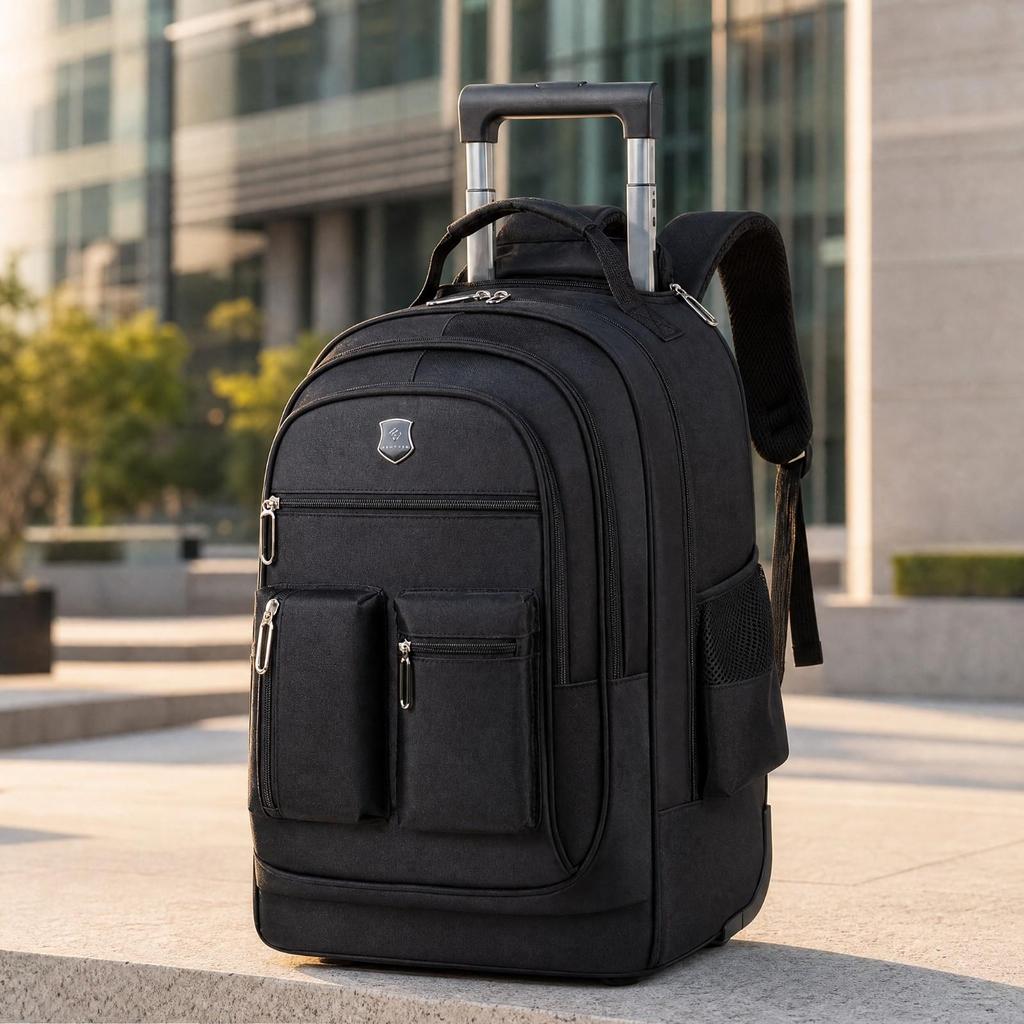 Wheeled Backpack Wear-Resistant School Bag with Wheels Spacious