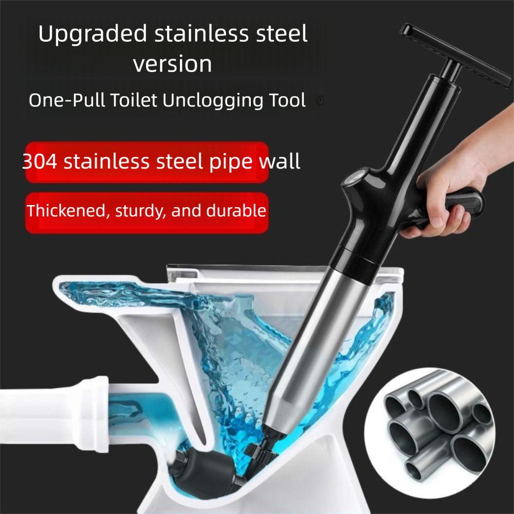 

High Pressure Pneumatic Drain Blaster Stainless Steel Drain Clog Remover Bathroom Drain білий