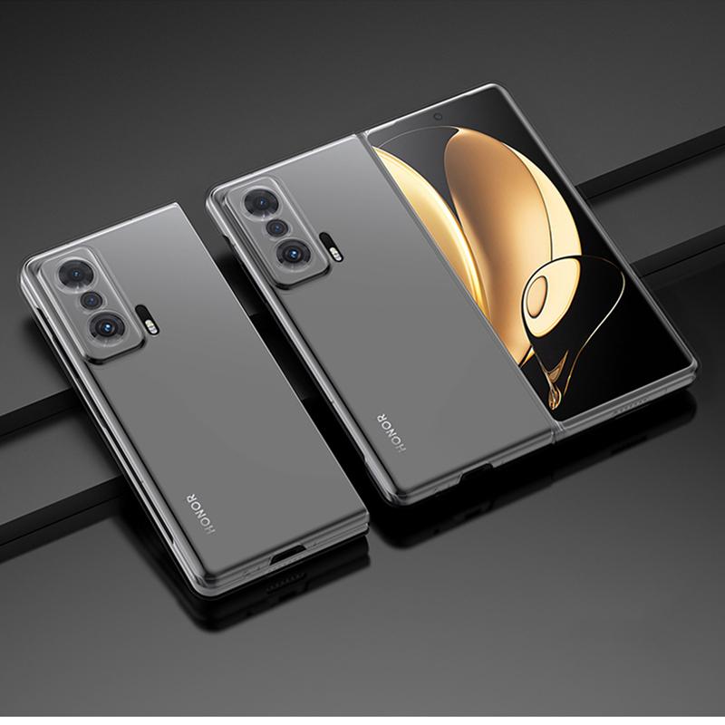 

For Honor Magic V Hard PC Phone Case Rubberized Finish Protective Folding Cellphone Cover Transparent
