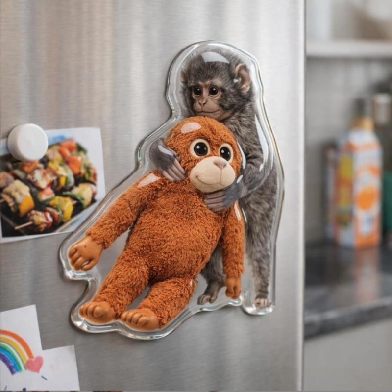 Boxing Monkey Refrigerator Magnet Set Protective Animal Fridge Magnets for Home Kitchen Office Locker Decorative