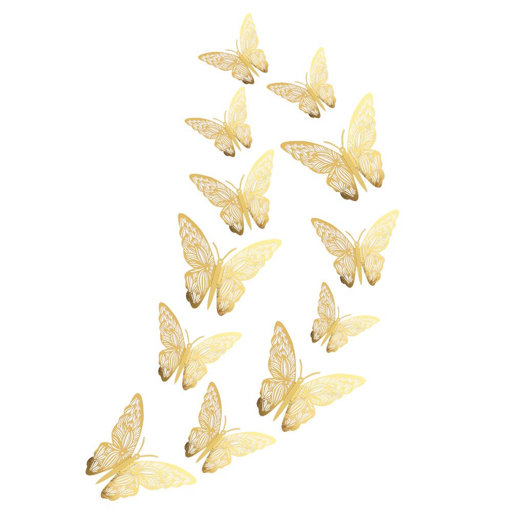 3D Butterfly Wall Stickers: Three-Dimensional Hollow Design, Cartoon Creative Decor for Living Rooms and Holidays