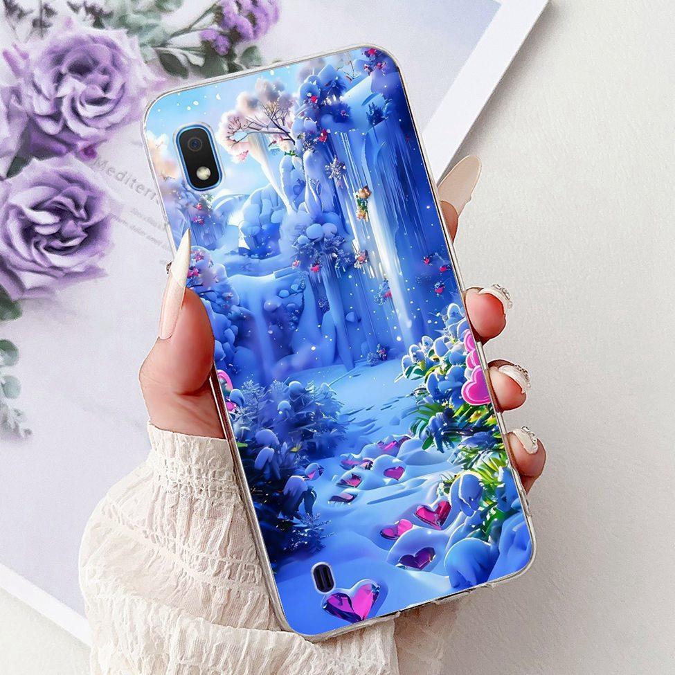 Clear For Samsung A10 Case SM-A105F Cute Fashion Flowers Painted Back Cover For Samsung Galaxy A10 Phone Case A105G A105M A105FN
