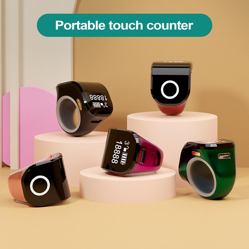 Digital Counter Portable Points Rechargeable Ring Ring Idea Tally Counter Smart Touch Waterproof Finger Counter for Muslims
